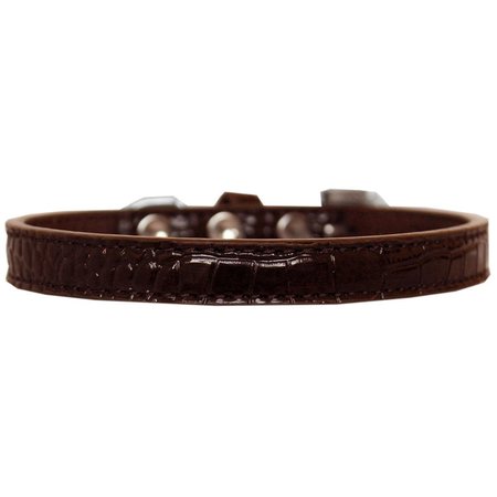 MIRAGE PET PRODUCTS Wichita Plain Croc Dog CollarChocolate Size 12 720-02 CHC12